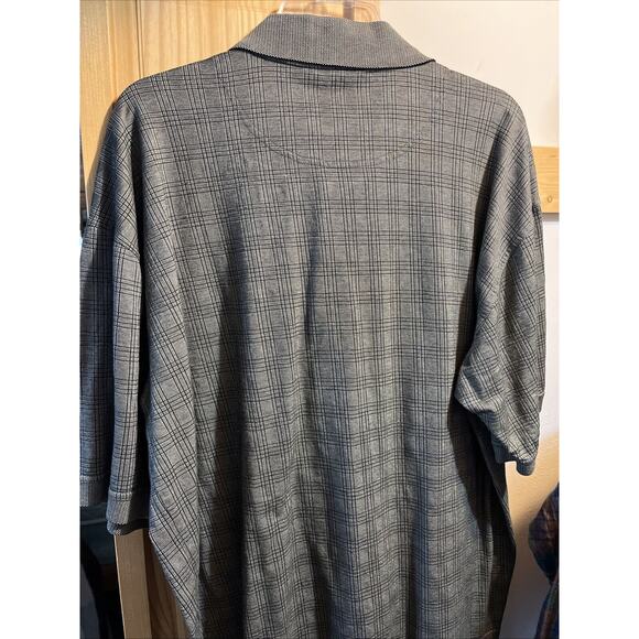 Monterey Club Vintage Men’s XL Gray SS Egyptian Cotton 1/4 Button Polo Shirt - Picture 9 of 12